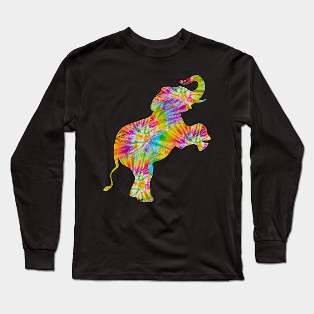 Tie Dye Elephant Lover Long Sleeve T-Shirt by Kelleh Co. 